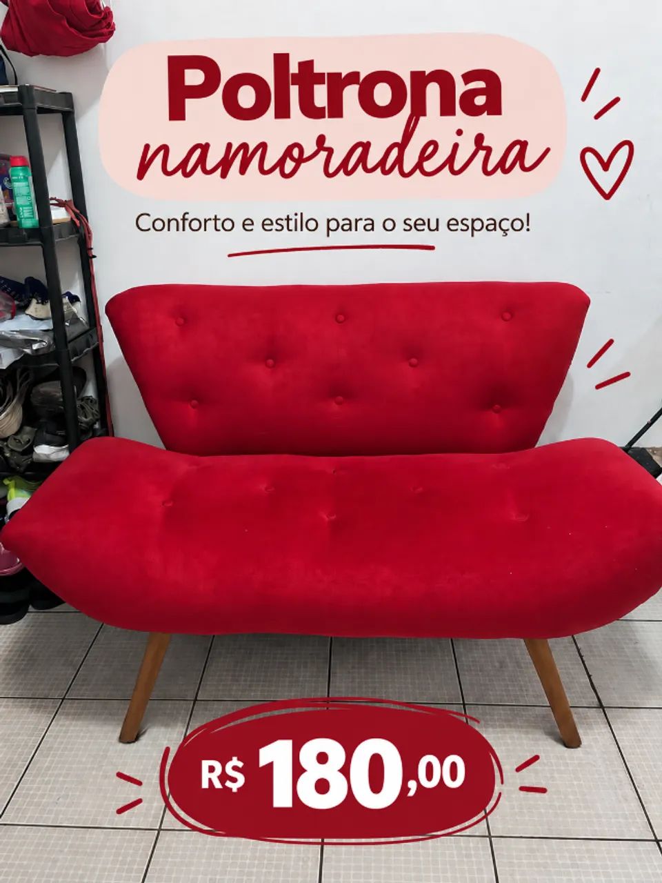 Poltrona estilo namoradeira 