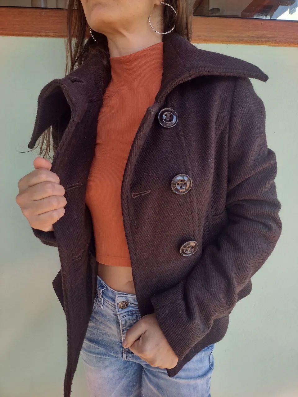 Casaco feminino 30% lã estilo europeu - Foto 3