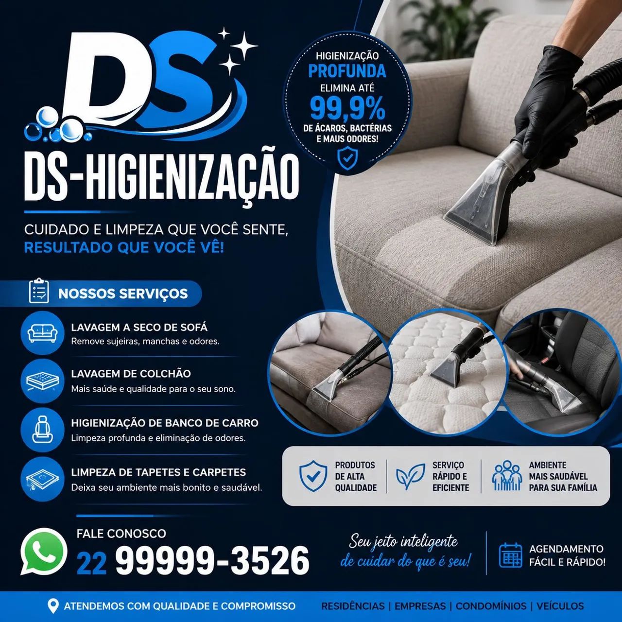 Lavagem a seco,serviço de Higienização 