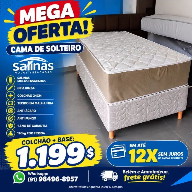 CAMA DE SOLTEIRO MOLAS ENSACADAS