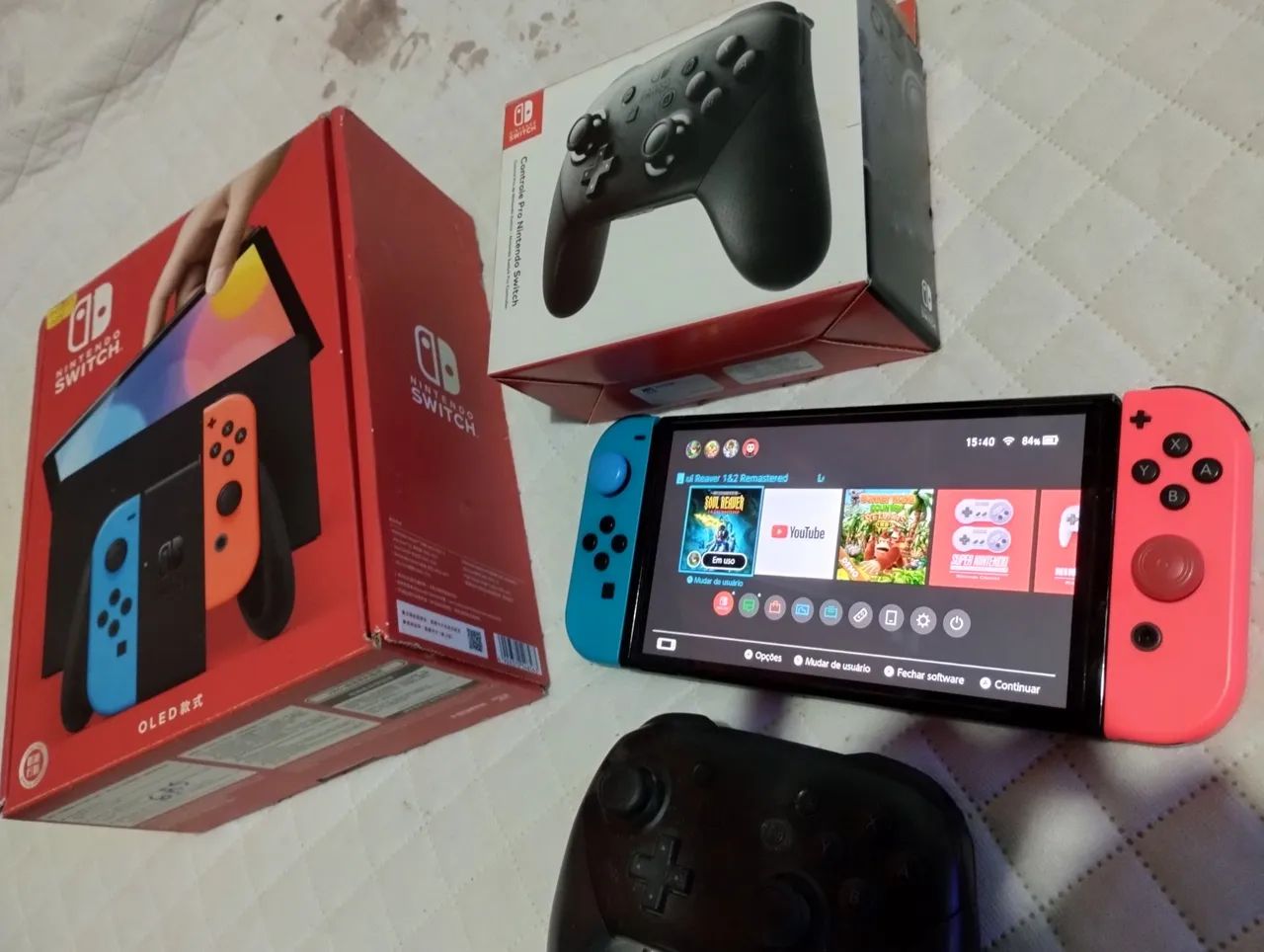 Nintendo Switch OLED completo com controle pro - Foto 2