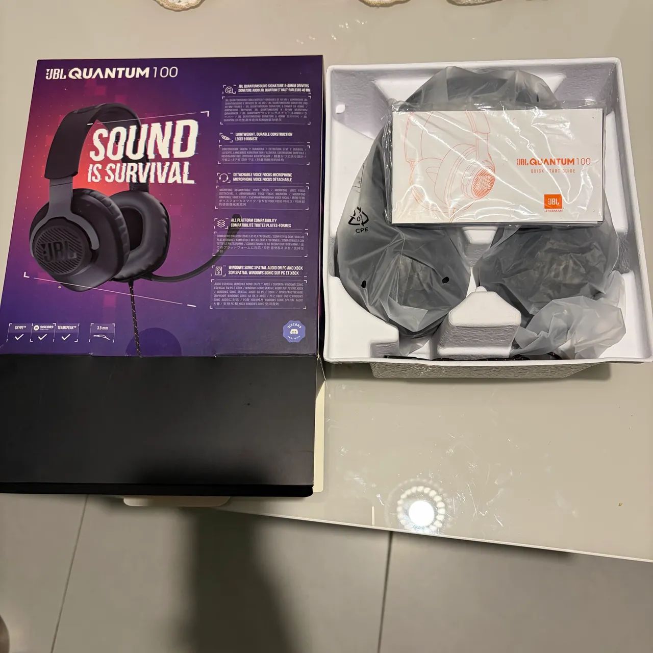 Headset Gamer JBL Quantum 100 original com caixa excelente estado - Foto 3
