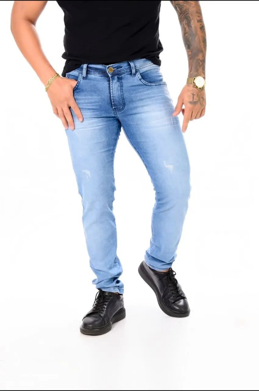Cal ça Jeans Skinny com Elastano - Foto 2