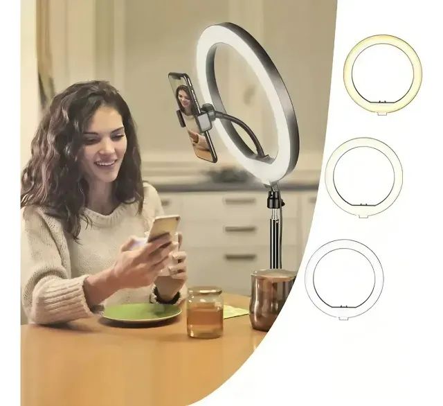Ring Light 12" 30cm Com Suporte de Celular + Tripé 2.10m Oberon OR-PL812 - WZetta - Foto 3