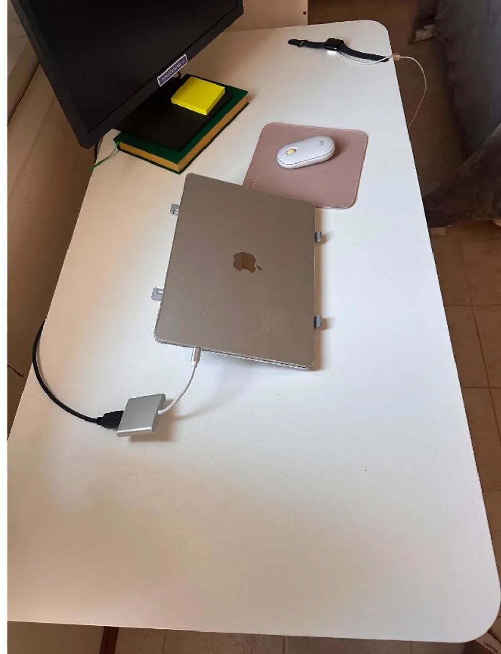 Mesa de Escritório Branca Com Regulagem de Altura  - Foto 4