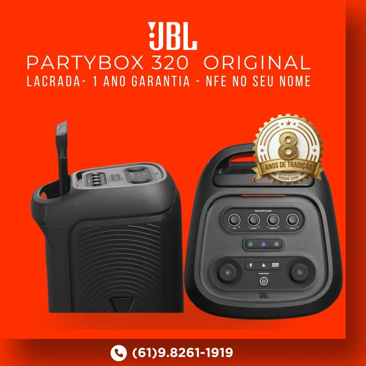 JBL PARTYBOX STAGE 320 - POTÊNCIA E PERFORMANCE (ORIGINAL & LACRADA) - Foto 5