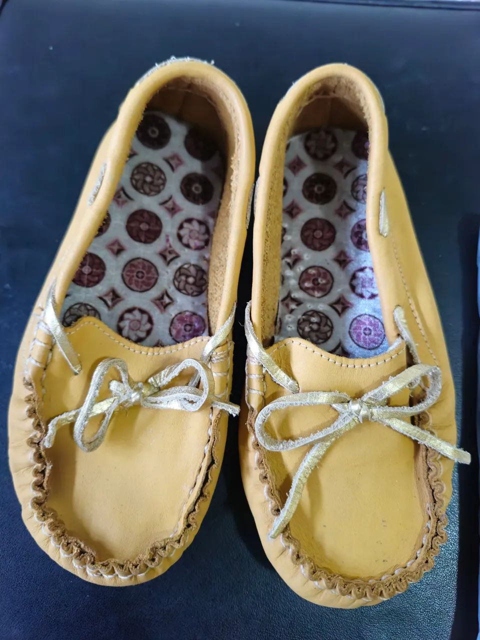R$ 25 | Mocassim | Sapato | Alaranjado | Tamanho 22 | Menina | Couro Legítimo | Novo - Foto 6