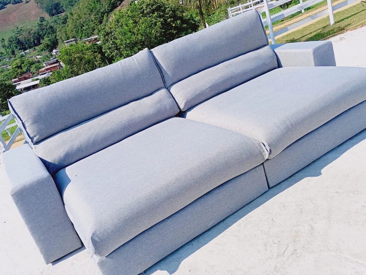 Sofa retratil de linho 2,90m cinza !! - Foto 3