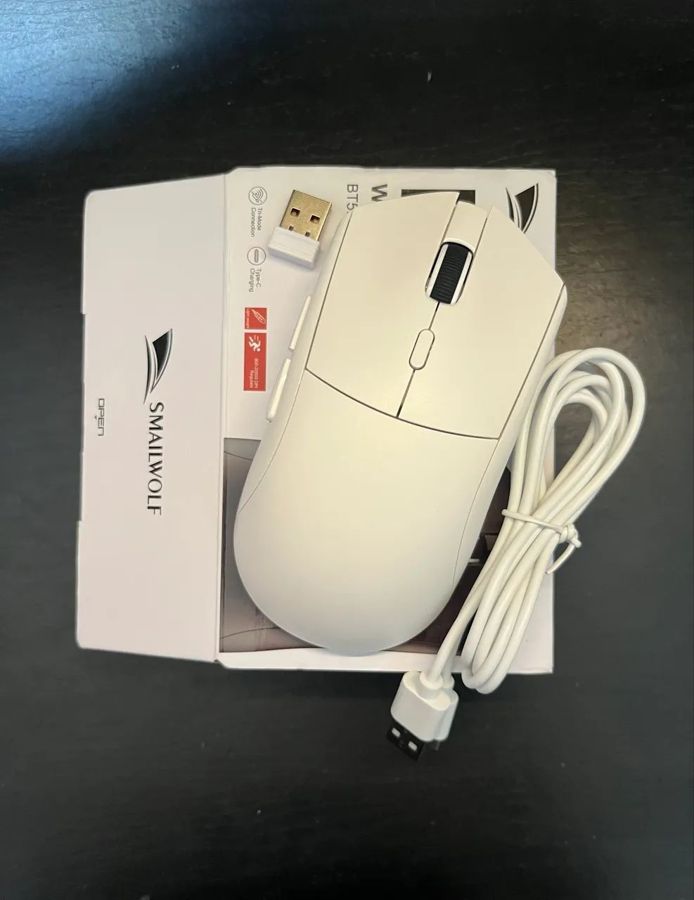 Mouse gamer sem fio smailwolf rs7