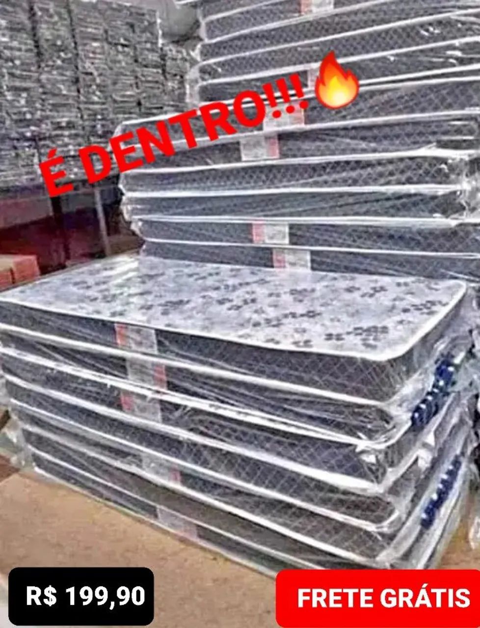 Colchão Solteiro 100%ESPUMA e FRETE GRÁTIS: Últimas Unidades da QUEIMA!
