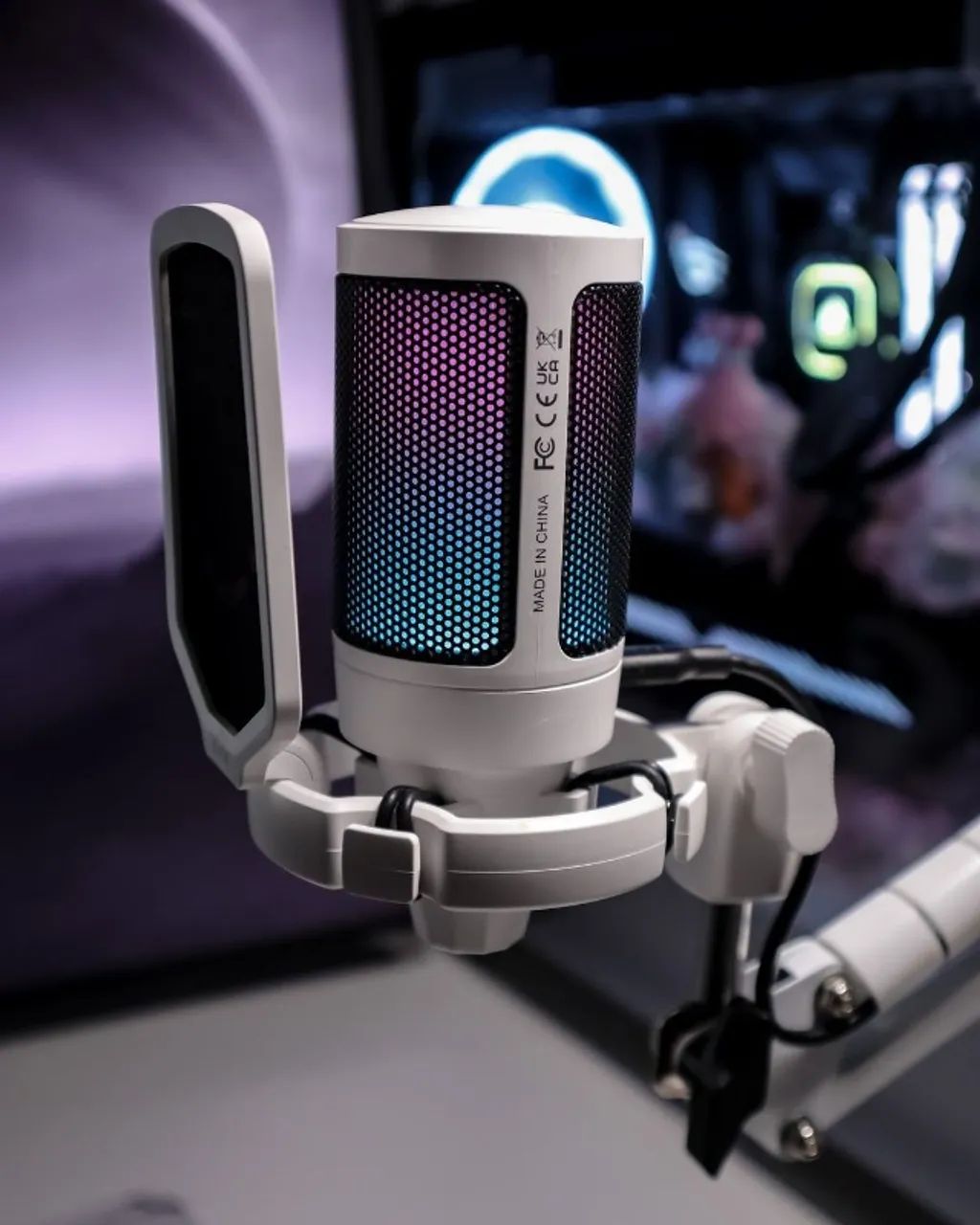 Microfone Gamer Fifine A6V RGB Lacrado - Foto 4