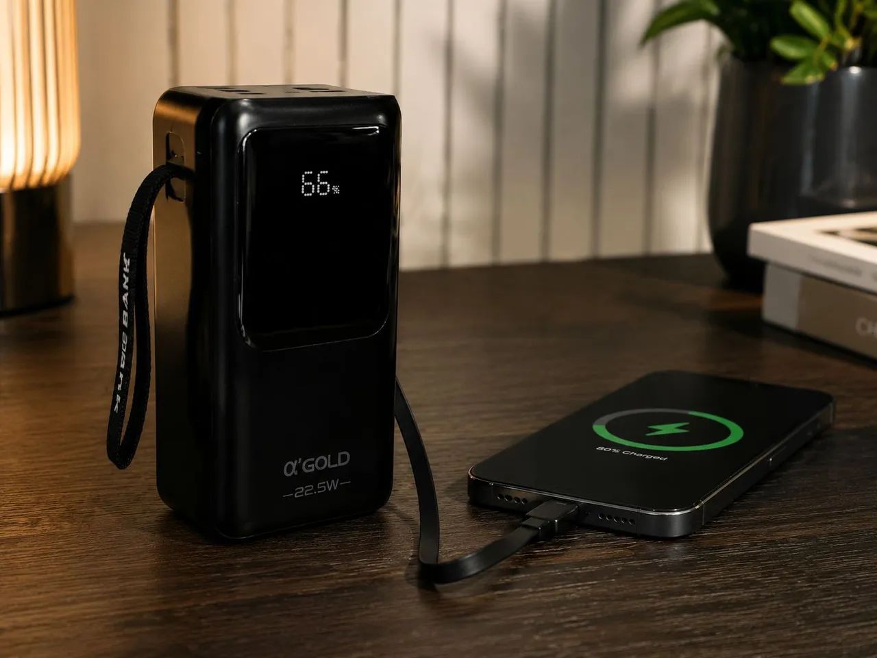 Power Bank 50000mAh 22,5W com Cabos Integrados e Display Digital - Foto 5