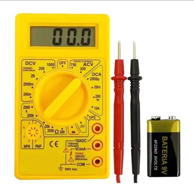 [NOVO] Multimetro Digitar Profissional Cabo Multiteste com Bateria 9V - Foto 3