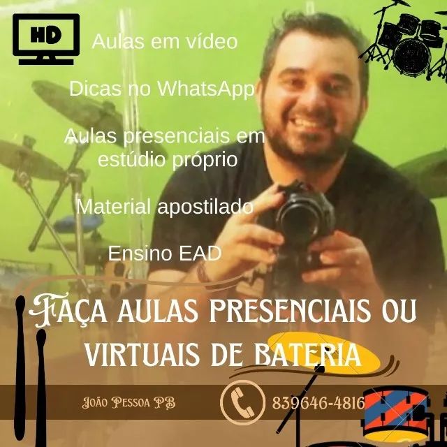 Aulas de bateria e percussão 