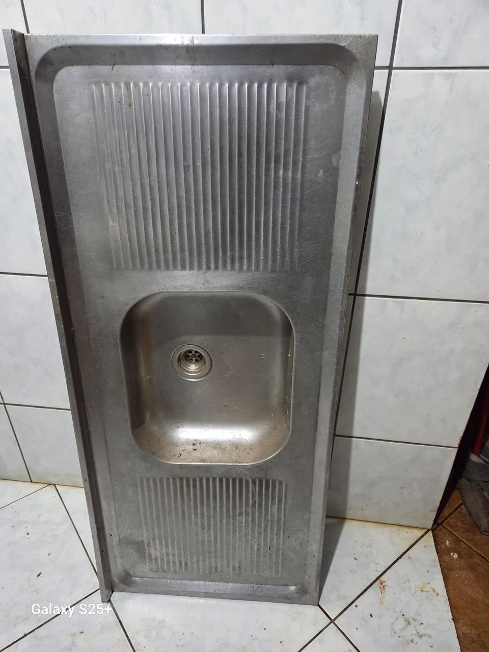 Tampo de inox com pia 1,40m