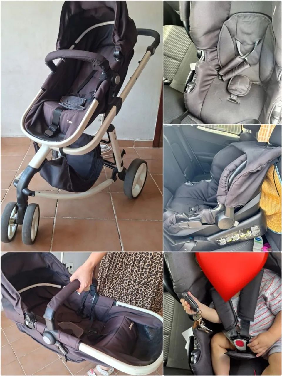Carrinho de bebê 3 em 1 Safety 1st, Travel System Mobi NV Trio, Black & White