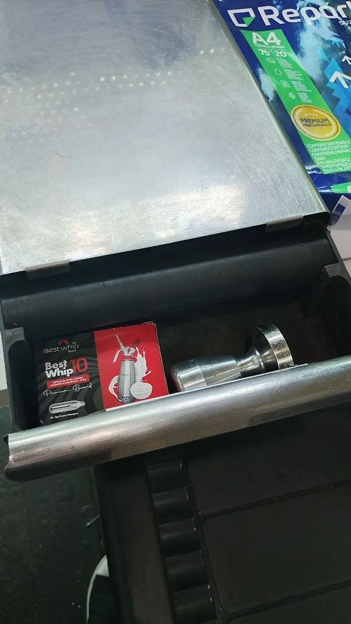 Gaveteiro para borra de café e tamper