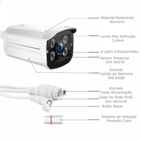 Câmera IP Segurança Externa Infravermelho - HD - Fazemos Entregas - Foto 2