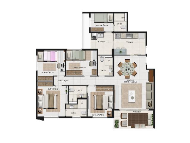 Apartamento em Capim Macio - 4/4 Duas Suítes - 110m² - Saint Charbel - Foto 17
