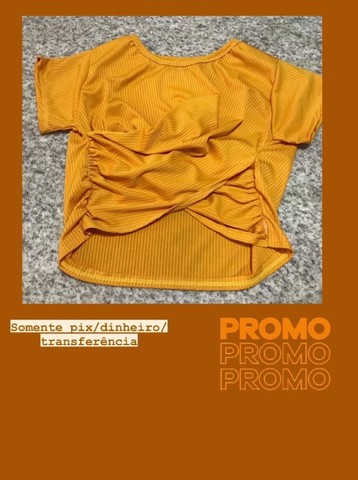 Blusa Cropped Amarelo NOVA -  Tamanho M - Foto 3