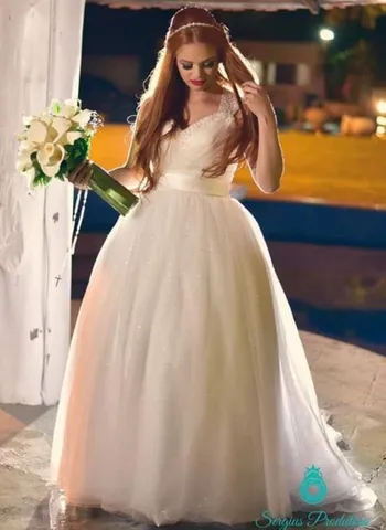 Vestido De Noiva Estilo Princesa Bordado Pérolas Brinde Véu