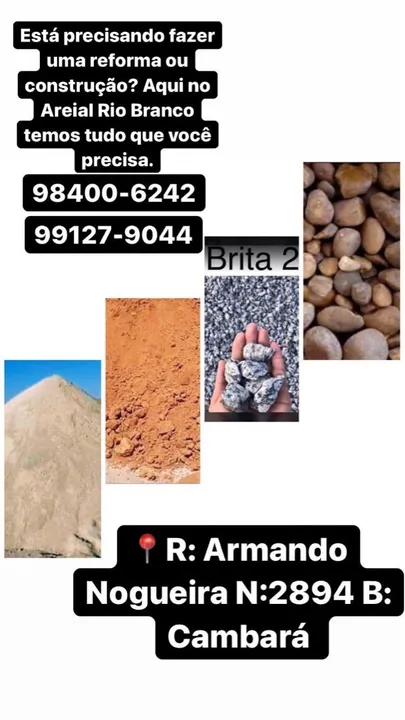 Areia, Brita e outros materiais de construção em Cambará