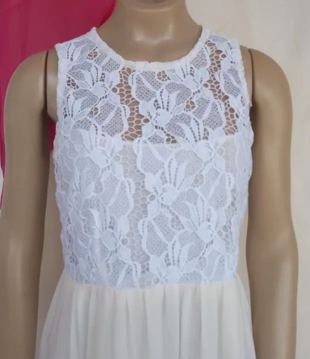 VESTIDO SOCIAL EM CREPE E RENDAO - Foto 5