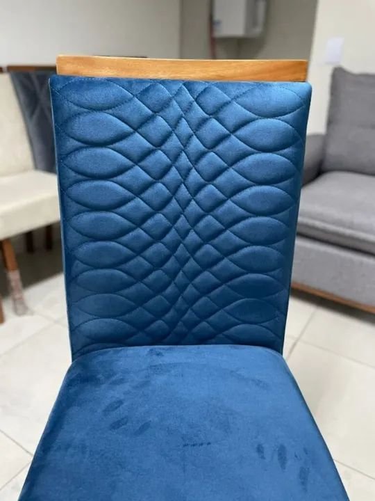 Pronta entrega!! Kit 2 Cadeiras Hamburgo Mel/Azul  - Foto 3