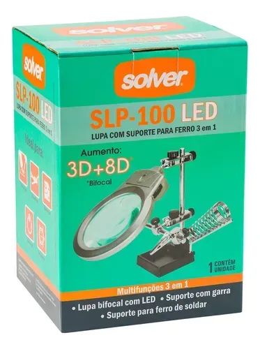 Lupa De Mesa Led Suporte Ferro Soldar 8d 5d Solver Slp-100 - Foto 2