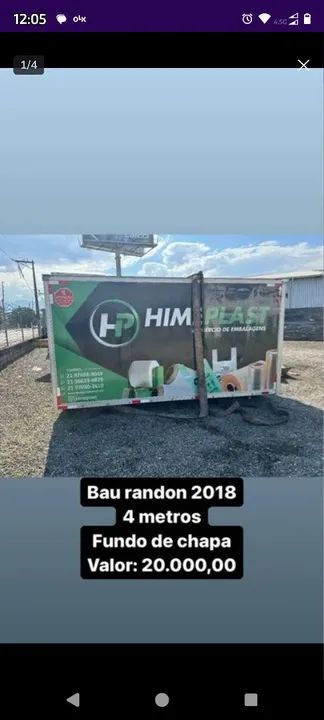 Bau randon 4 metros - 2018 - fundo de chapa  - Foto 5