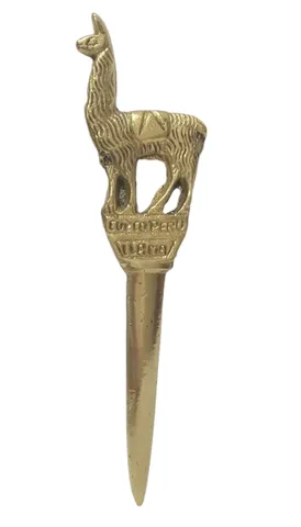 abridor de carta lhama todo de bronze