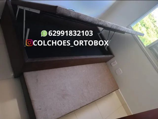 Cama Box Baú Solteiro com auxiliar na espuma D28/reforçado - Foto 3