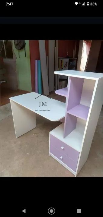 Escrivaninha lilás MDF 