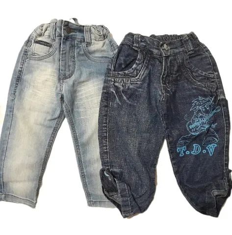 lote de calças jeans para menino de 1 e 2 anos - 2 peças - Foto 4
