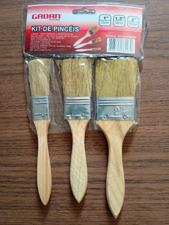 KIT PINCEL COM 3 PEÇAS - GADAN  - Foto 3