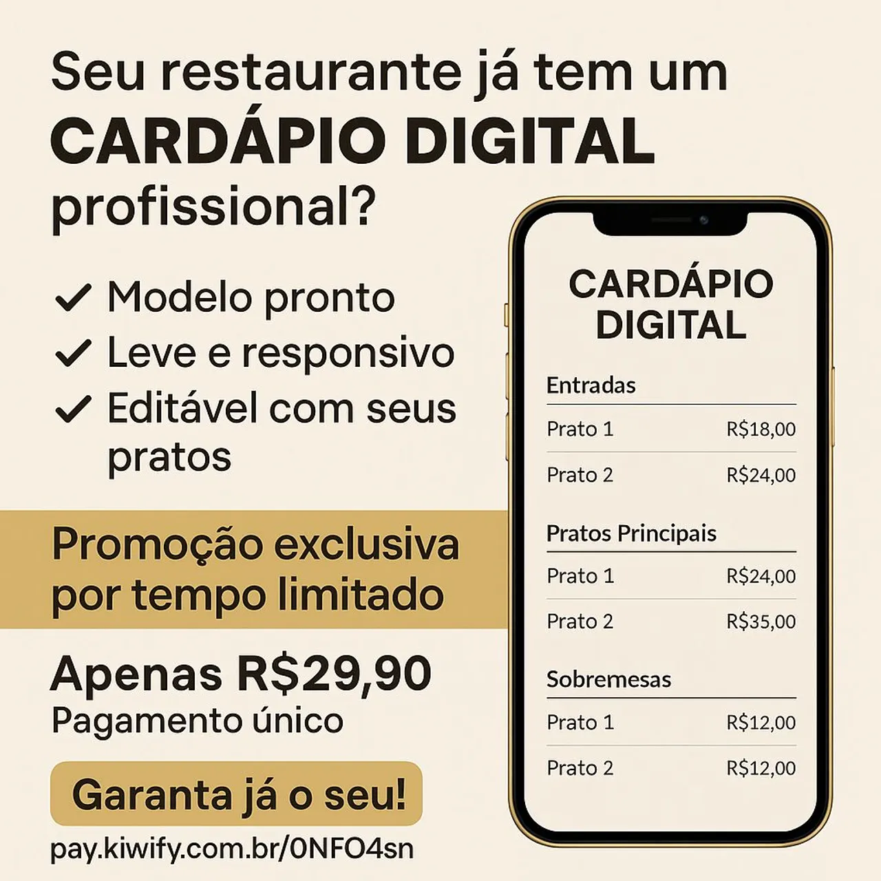 Cardápio Digital Profissional para Restaurantes! (Sem mensalidades)
