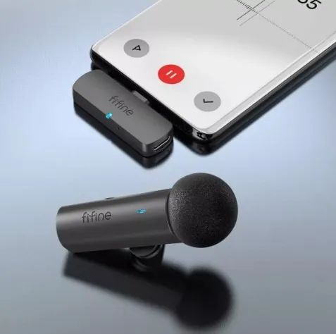 Microfone de lapela sem fio Fifine. Cor Preto - Foto 2