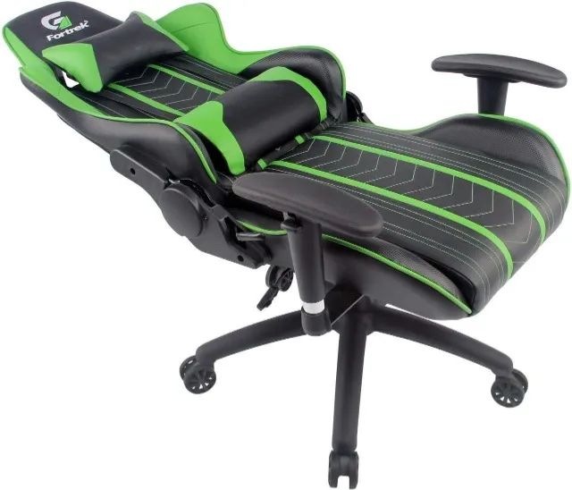 Cadeira Gamer Fortrek Black Hawk Preta/Verde, Reclinável, Ajuste Altura Braço - WZetta - Foto 6