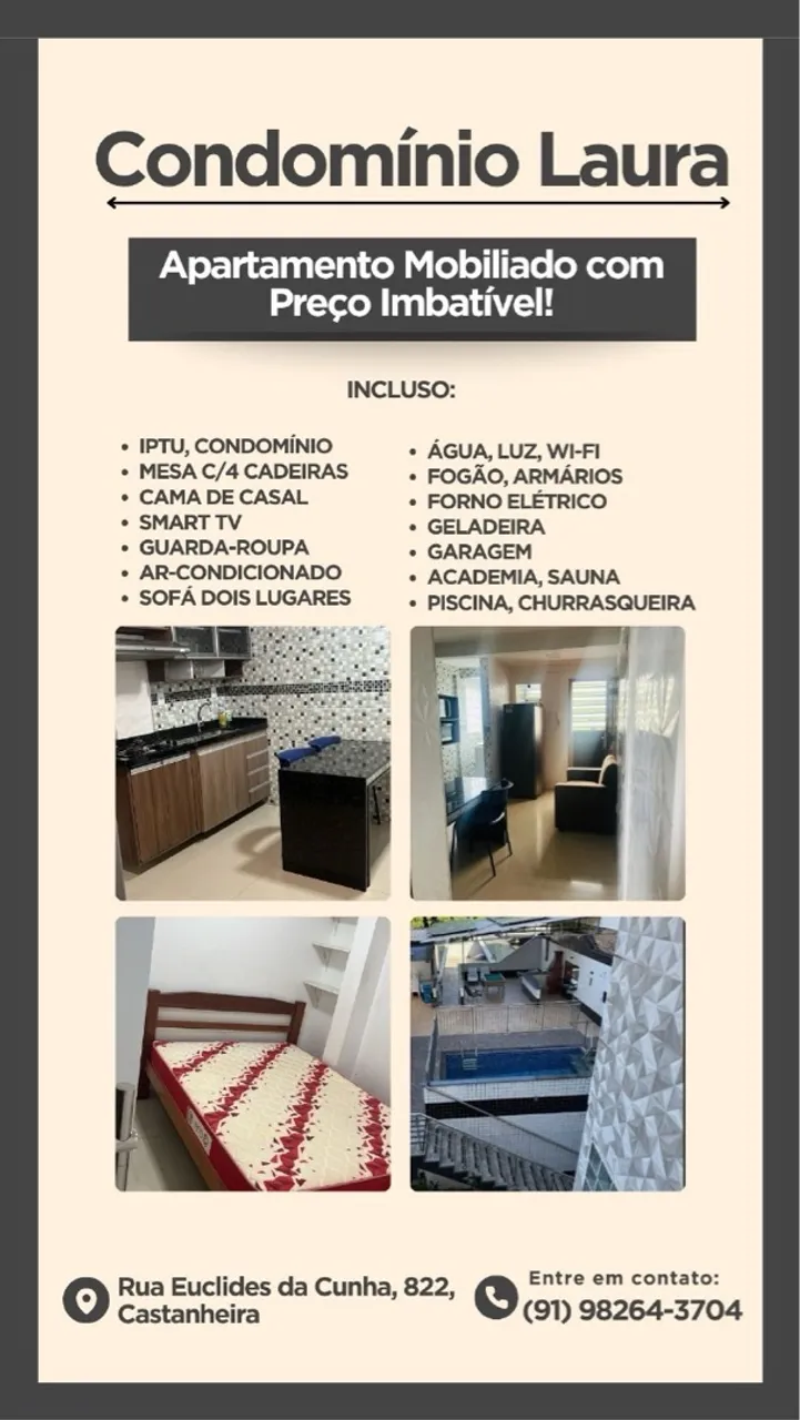 Apartamento Mobiliado com tudo incluso!