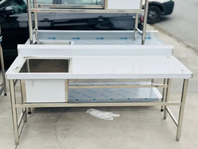 Pia total inox 1,20x70 cuba lado esquerdo (Ester)