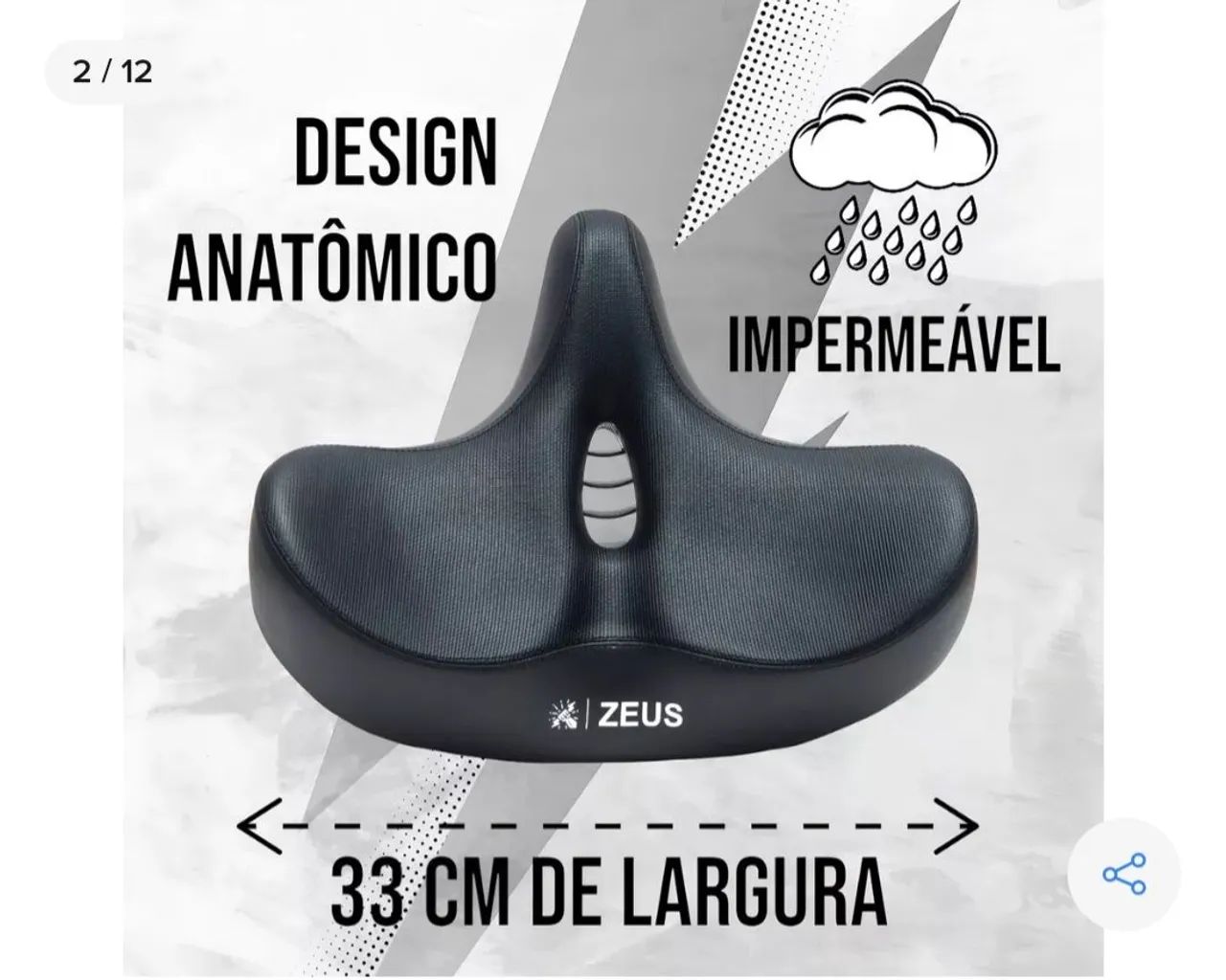 Banco Bike Largo Plus Size Anatômico Conforto Zeus - Ciclismo