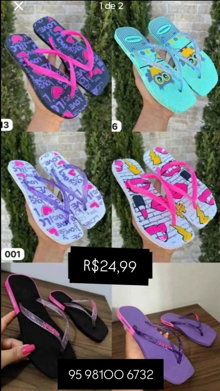 Sandálias Havaianas Femininas - Diversos Modelos e Cores
