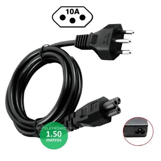 Cabo de força para Notebooks e TVs - 1,5 metros - R$20,00 - Foto 4