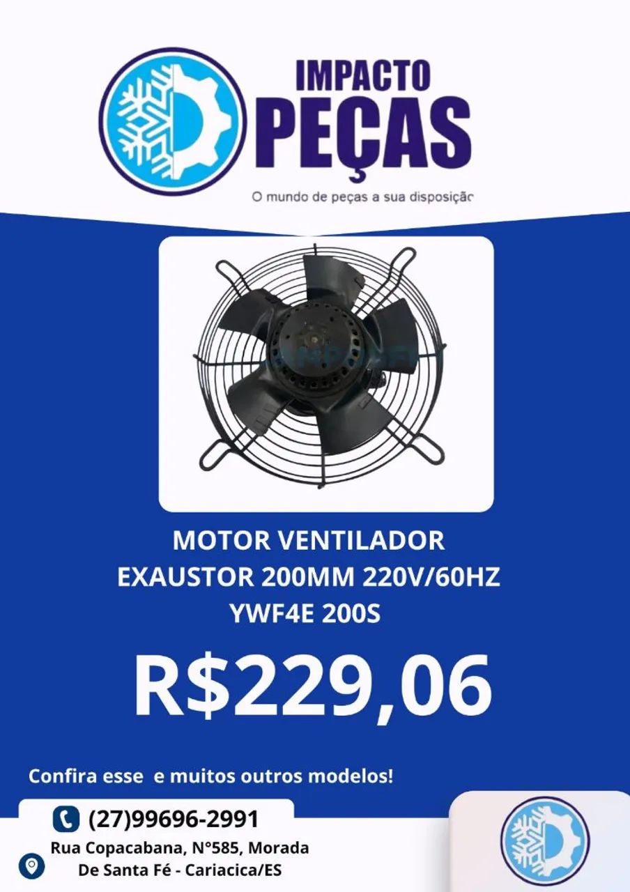 Motor ventilador exaustor 200MM 220V/60HZ