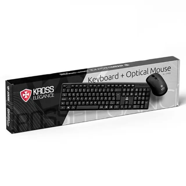 Kit Teclado e Mouse USB, Com Fio, Combo Kross Elegance - KE-KM400V1 2 Preto