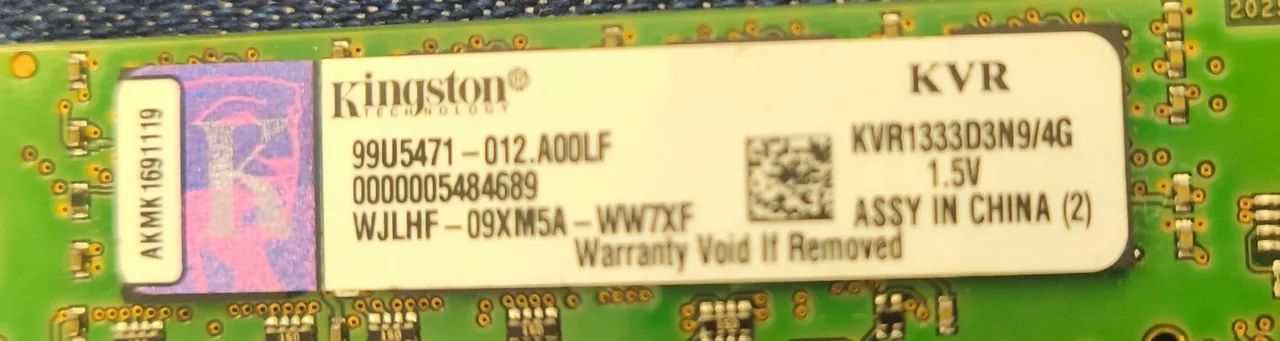 Memória RAM Kingston - 4Gb - KVR1333D3N9/4G