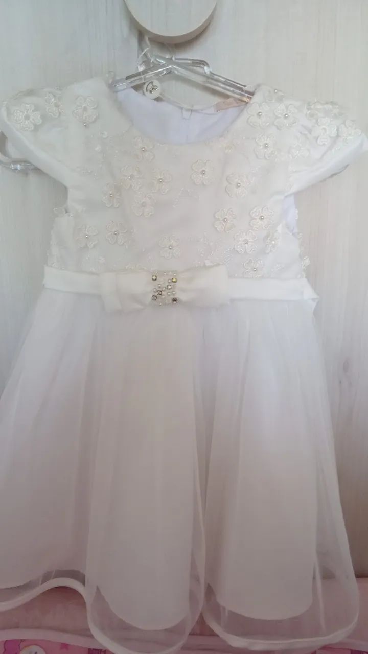 Vestido de festa infantil branco - Foto 2