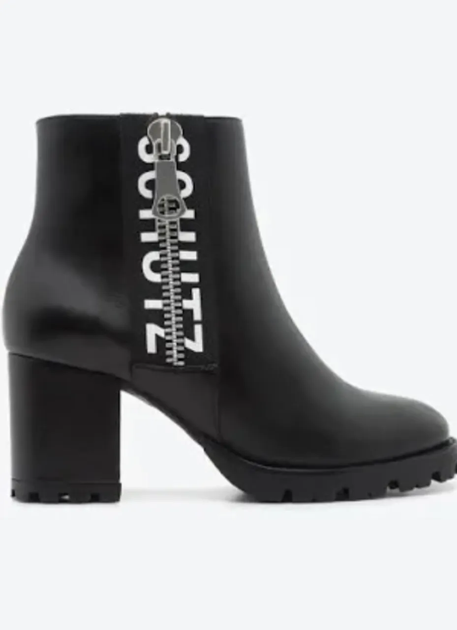 Bota Schutz preta com zíper lateral