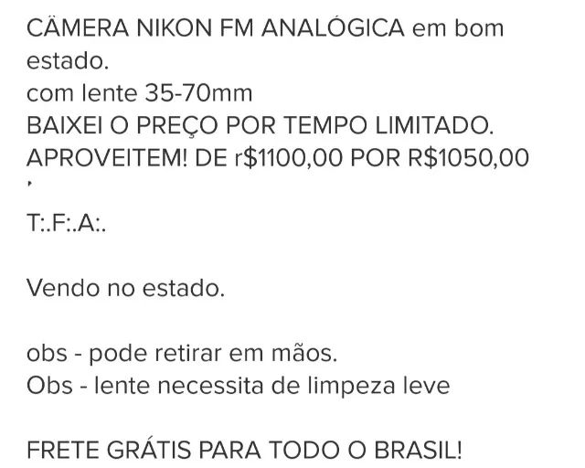 CÂMERA NIKON ANALOGICA c/35-70mm - Foto 3