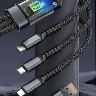 Cabo De Dados 3 Em 1 Nylon 100W 1.2mts